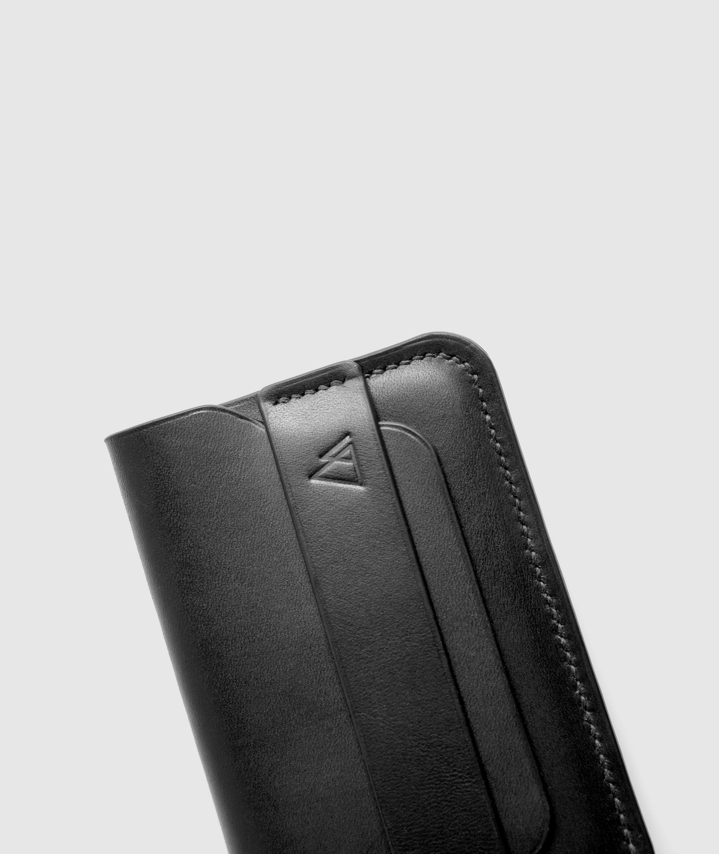 Slim black leather wallet – Darksails