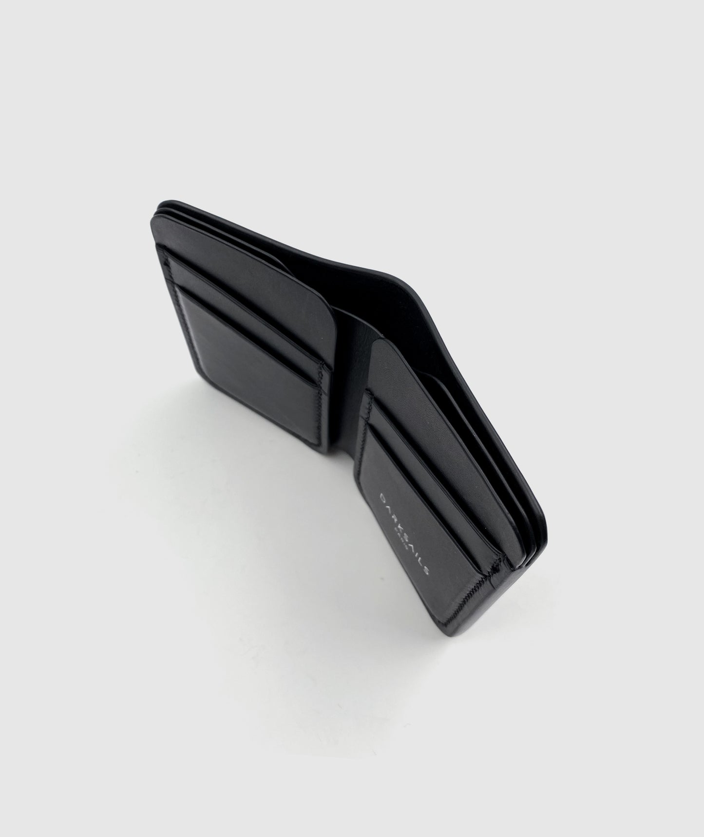 Slim black leather wallet