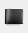 bifold leather wallet - handmade in black vegetable tanned leather - made in france - portefeuille en cuir noir à tannage végétale naturel pleine fleur - darksails