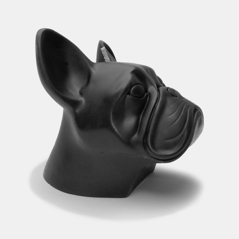 Bulldog candle - in black soy wax - made in france - bougie Bouledogue français en cire de soja noire - darksails