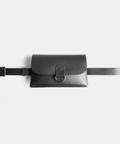 leather belt bag - handmade in black full grain vegetable tanned leather - made in france - sac ceinture en cuir noir à tannage végétale naturel pleine fleur - darksails