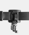 leather belt keychain - handmade in black full grain vegetable tanned leather - made in france - porte-clés de ceinture en cuir noir à tannage végétale naturel pleine fleur - darksails