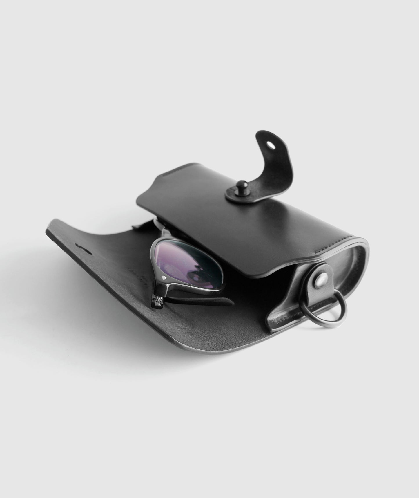 Black leather glasses case by darksails - handmade luxury leathergoods