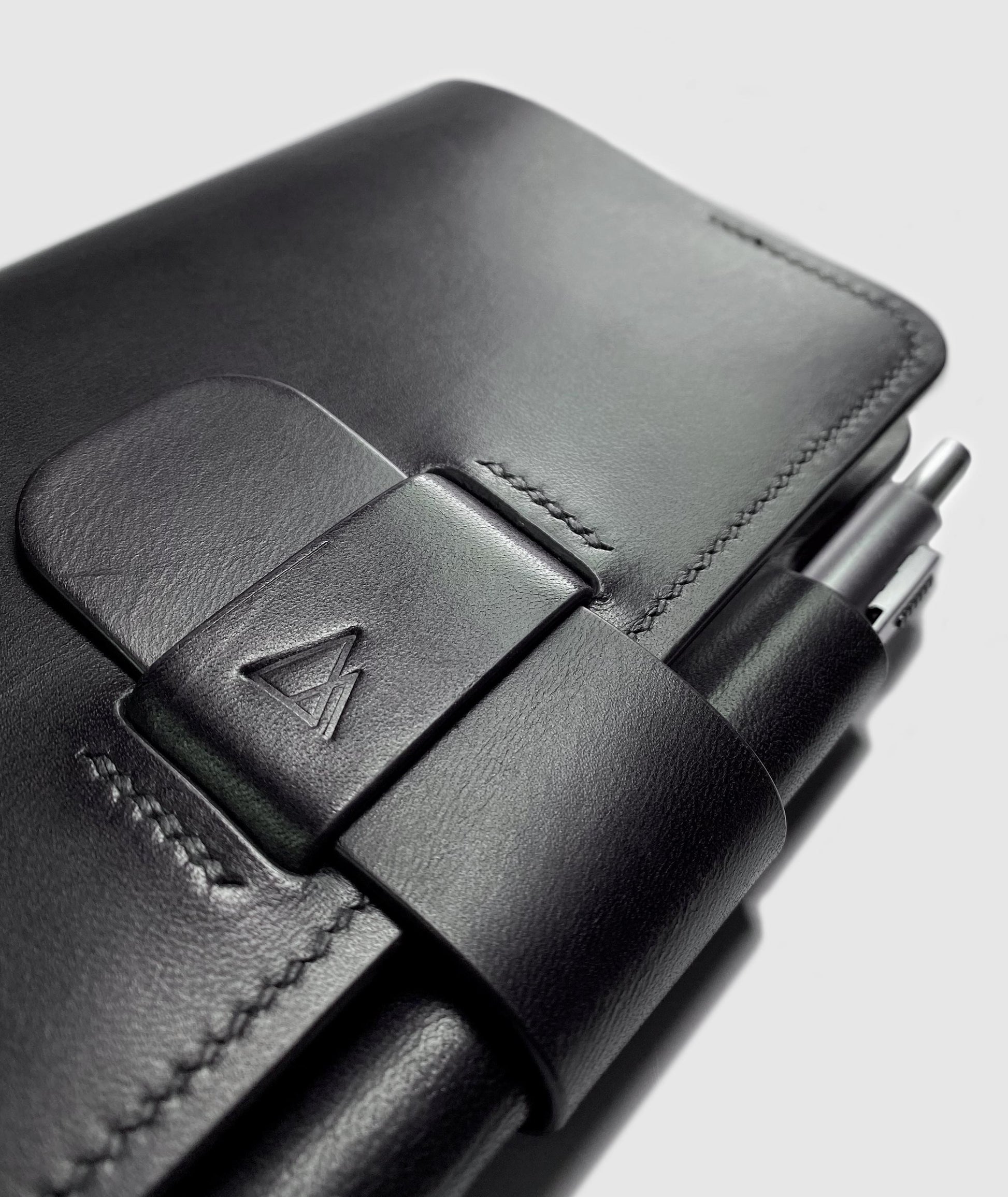 Black leather passport and notebook cover by darksails - handmade luxury leathergoods