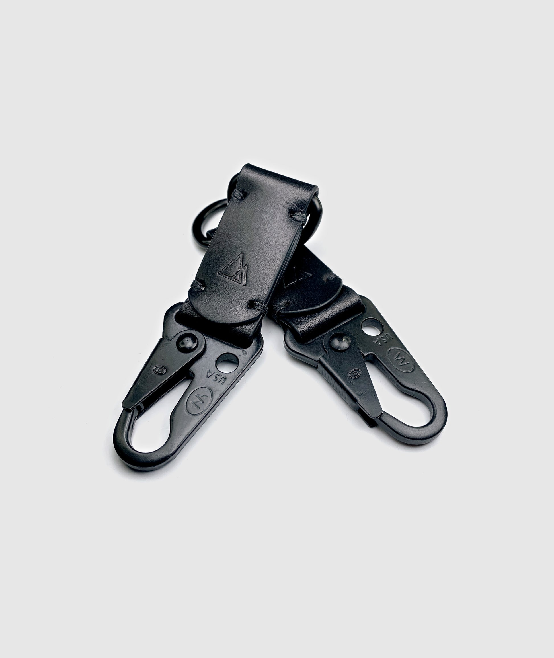 Black Leather Minimalist Snap hook Keychain – Darksails