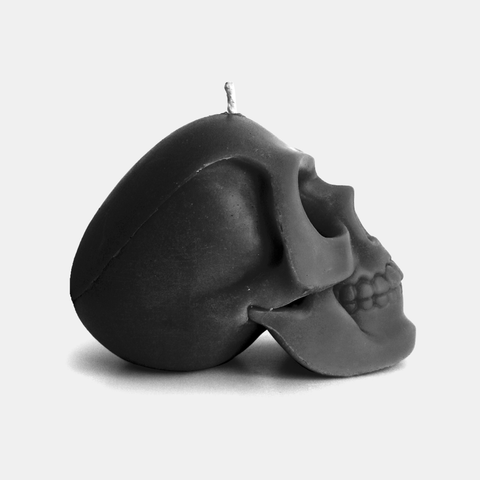 Skull candle - in black soy wax - made in france - bougie tête de mort noire en cire de soja - darksails