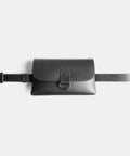 Black leather belt bag with removable adjustable belt