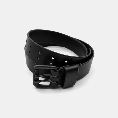 Black leather belt in full-grain leather with custom sizing