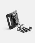 Black leather belt keychain handmade with snap hook and vintage keys
