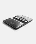 Porte-cartes cuir noir intérieur avec trois fentes cartes et poche billets
