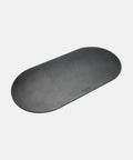 Tapis de clavier cuir noir, tranches brunies à la main, ovale