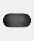 Tapis de clavier cuir noir pleine fleur, fait main, forme ovale