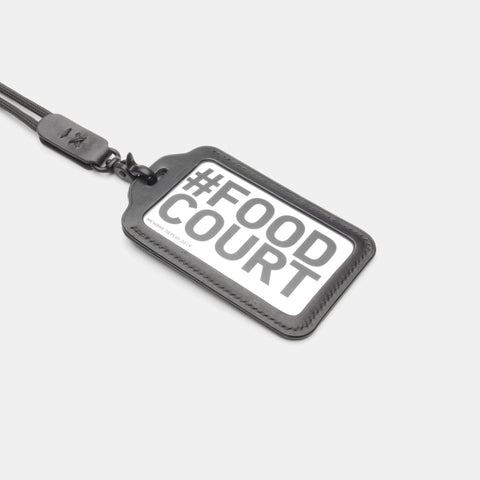 Porte-badge cuir noir fait main avec tranches brunies à la main