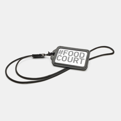 Porte-badge cuir noir à plat avec paracorde complet
