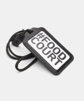 Porte-badge tour de cou cuir noir avec paracorde et fenêtre
