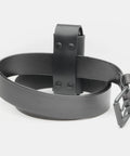Black leather multitool sheath with belt vegetable-tanned leather