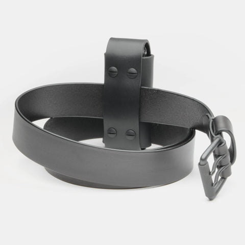 Black leather multitool sheath with belt vegetable-tanned leather