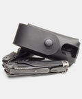 Black leather multitool sheath with Leatherman Surge handmade