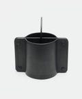 Porte-stylo minimaliste en cuir noir pour bureau, vue de face