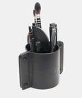 Porte-stylo en cuir noir fait main avec crayons et pinceaux