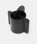 Pot à crayons en cuir noir pour bureau avec deux compartiments