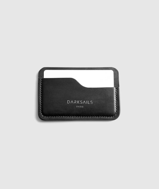 Slim black leather wallet – Darksails