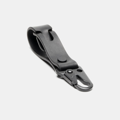 Porte-clés cuir noir fait main pour homme avec passant de ceinture