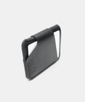 Porte-cartes cuir minimaliste à construction croisée, sans quincaillerie