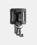 Leather keychain showing dual belt slots and reinforced construction