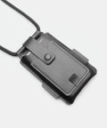 Étui téléphone tour de cou en cuir tannage végétal, poche range-tout