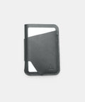 Porte-cartes cuir noir minimaliste pour homme, vue de face avec cartes